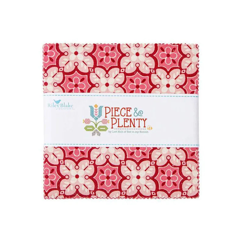 Charm Pack 5x5 Squares - Riley Blake Piece & Plenty 5-inch Stacker - 40 5" Squares