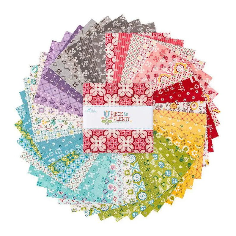 Charm Pack 5x5 Squares - Riley Blake Piece & Plenty 5-inch Stacker - 40 5" Squares