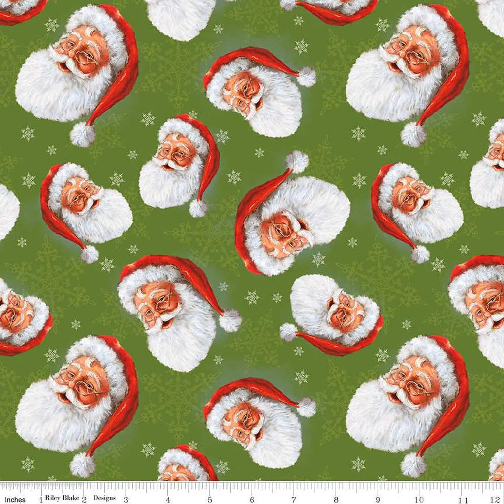 (2.5 yd) Riley Blake Picture A Christmas CD12371 Green (Santas)