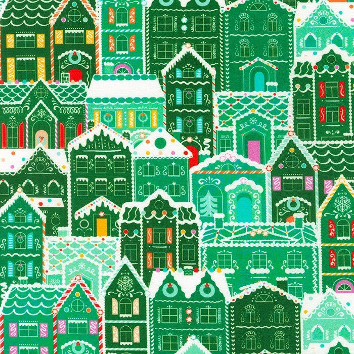 (4.5 yd) Robert Kaufman Tinsel Town Gingerbread House WELD-21012-32 Mint