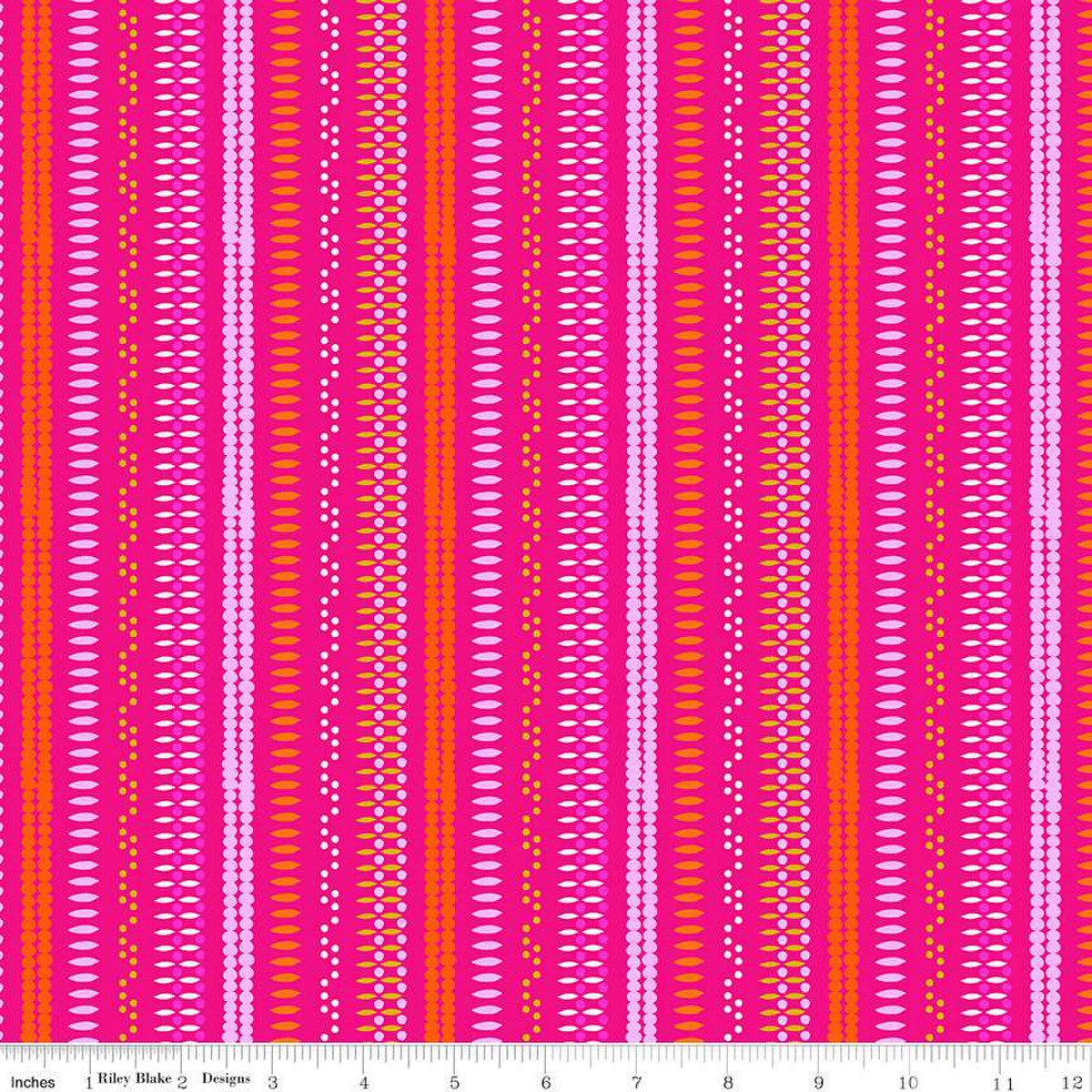 (5.5 yd) Riley Blake Splendid 14316 Hot Pink Stripe