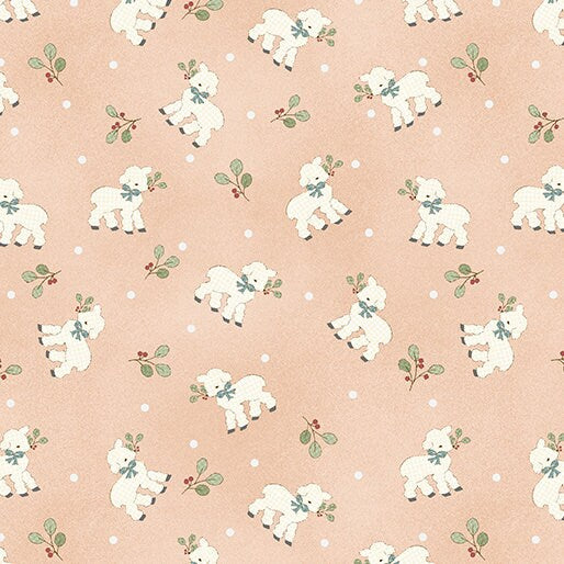 (2 yd) Benartex ABCs Baby Lamb Medium Coral 13174-24