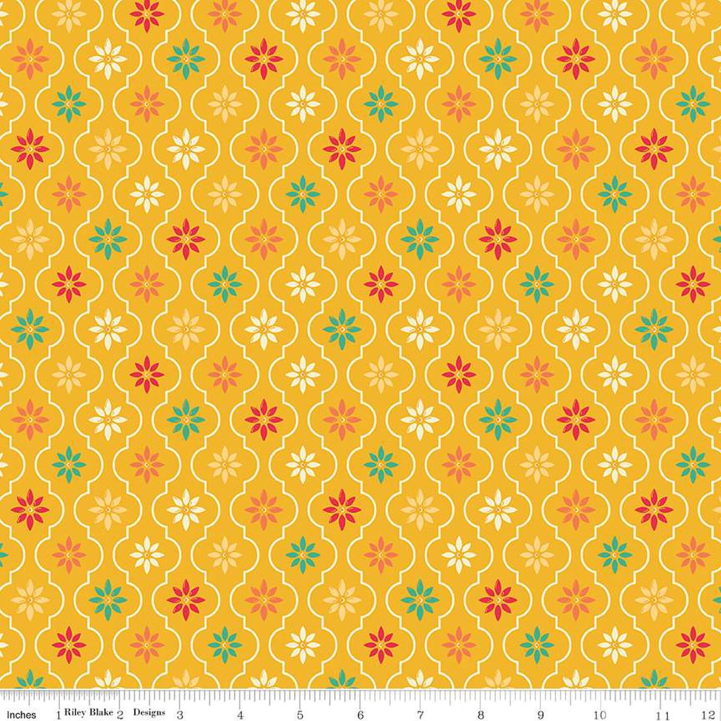 (4.5 yd) Riley Blake Autumn Afternoon 14874 Saffron Moroccan Tile