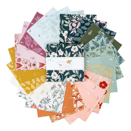 Charm Pack 5x5 Squares - Riley Blake Garden Dreams 5-inch Stacker - 40 5" Squares