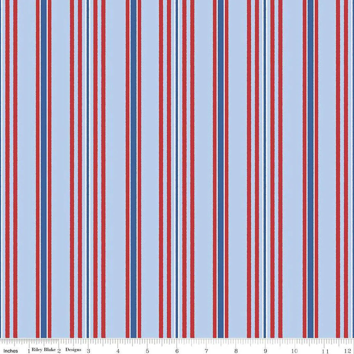 (1.5 yd) Riley Blake Yacht Club C15925 Blue Stripe