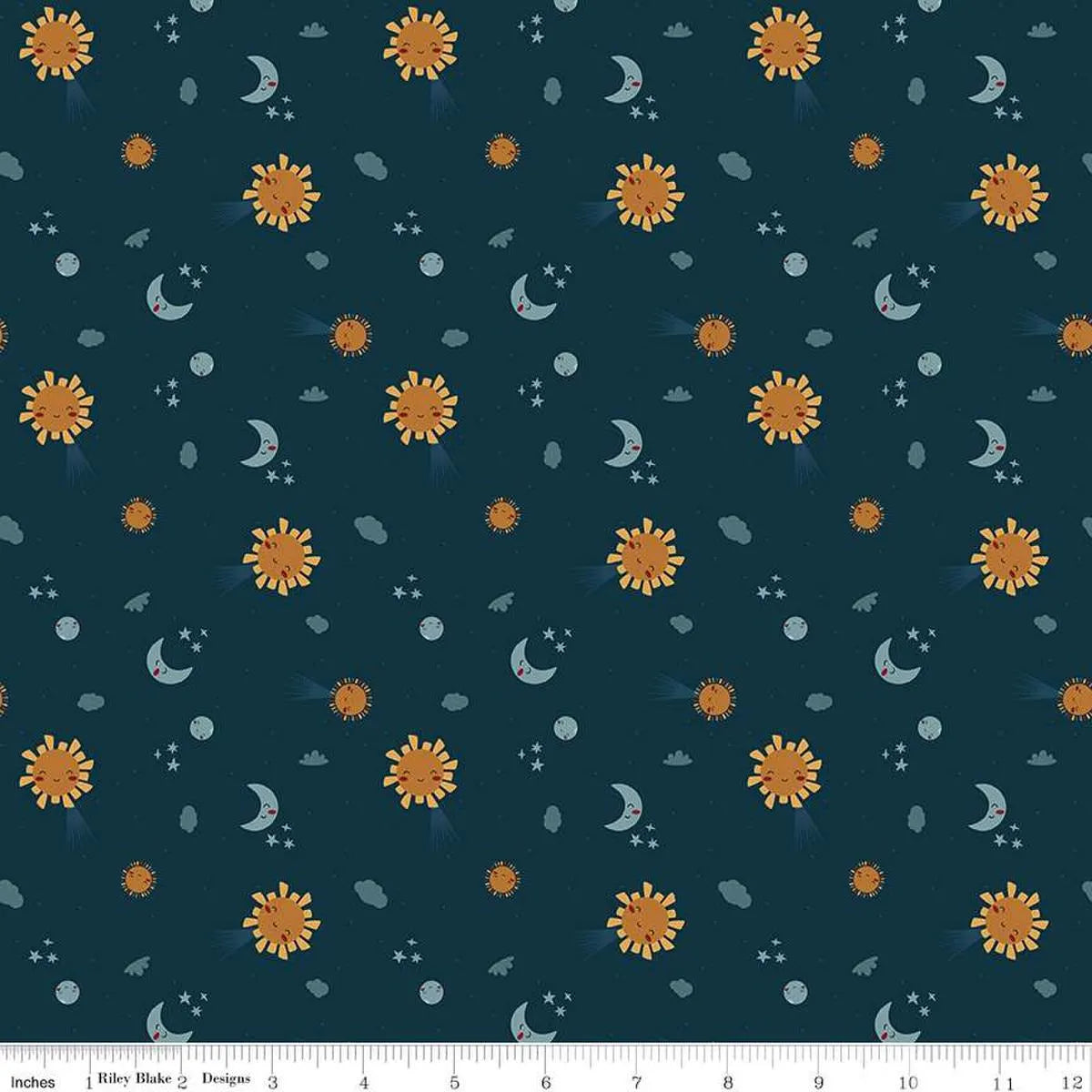 (2 yd) Riley Blake Created With Love C15973 Night Light & Dark