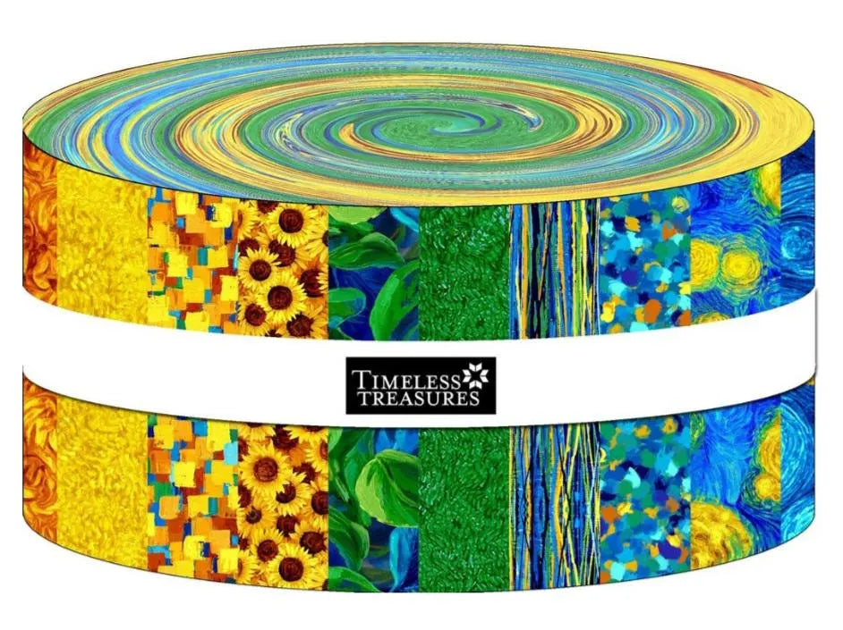 Timeless Treasures - Sunflower Symphony by Chong-a Hwang - 40 2.5" Strips/Jelly Roll