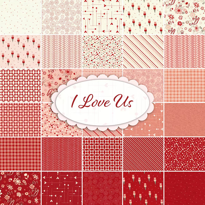 Riley Blake I Love Us - 40 Strip Rolie Polie
