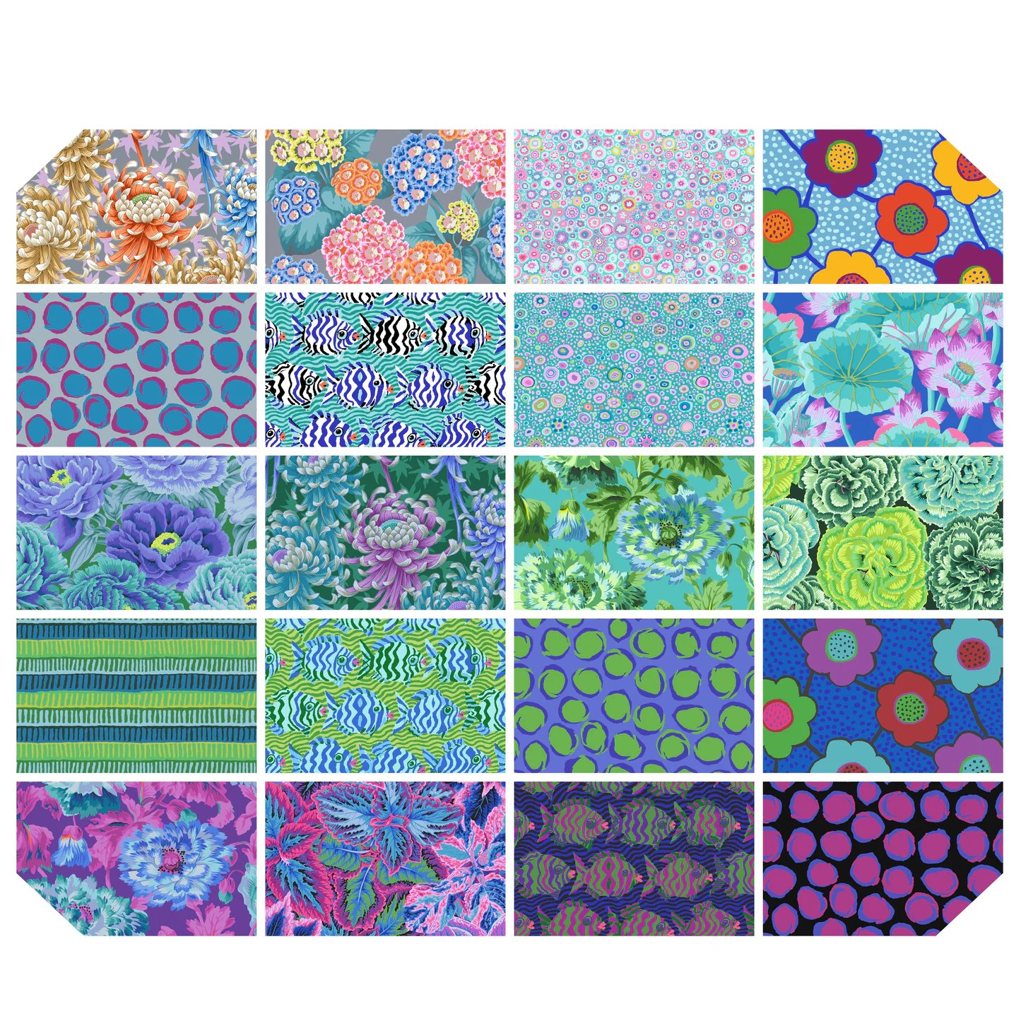 Free Spirit - Kaffe Fassett Collective - August 2025 Cool Colorway - 40 Strip Design Roll