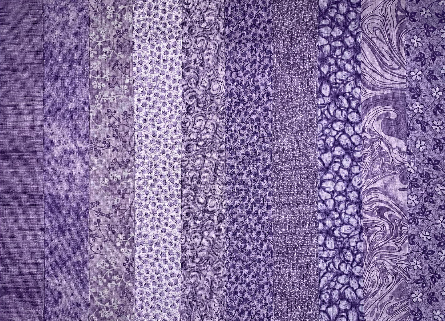 Basic Colors - Lavender 2.5" Roll - 10 Fabrics, 20 Total Strips