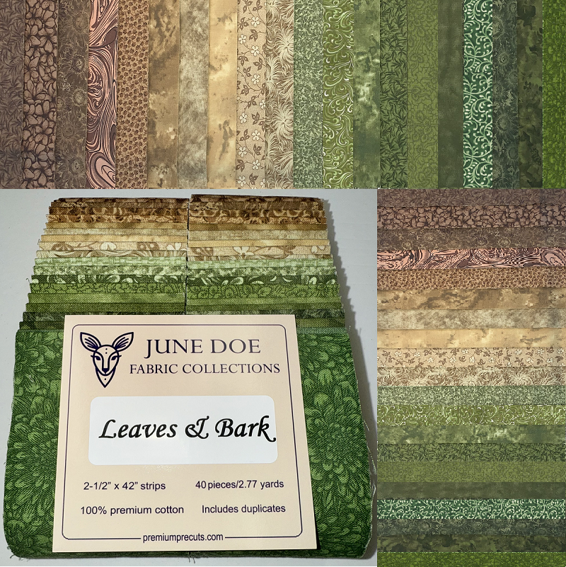 June Doe Fabric Collections - Leaves & Bark - 40-Strip Pack
