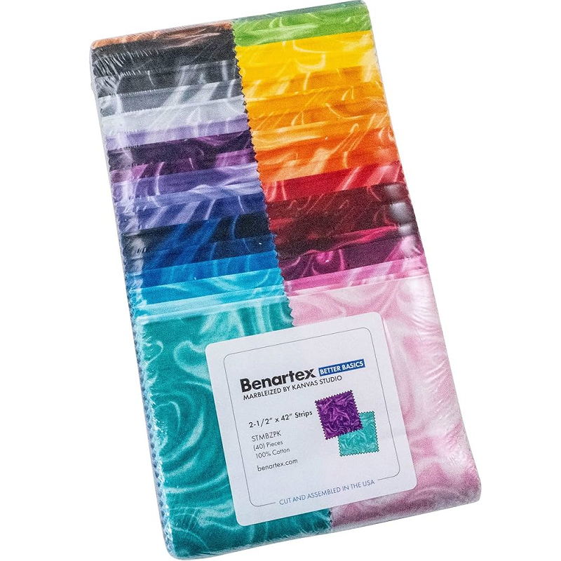 Benartex Marbleized Strip-pies - 40 2.5" Strips