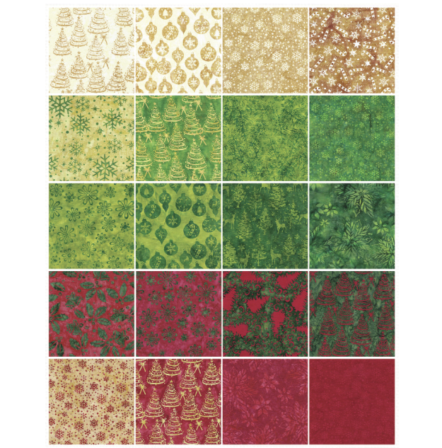 Island Batik - Merry Moments - 20 Fabrics, 40 Total Strips