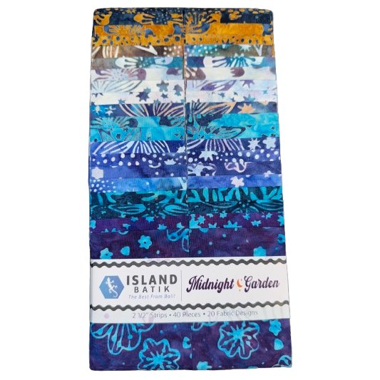 Island Batik - Midnight Garden - 20 Fabrics, 40 Total Strips