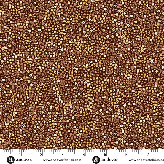 (5 yd) Andover/Makower UK Hello Autumn MU-100-V Mini Blooms