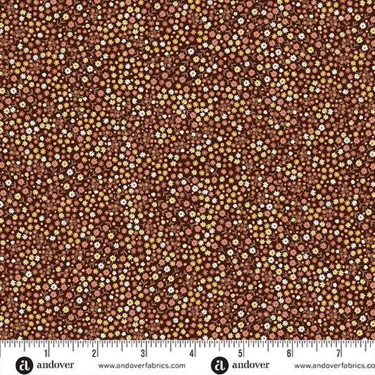 (5 yd) Andover/Makower UK Hello Autumn MU-100-V Mini Blooms