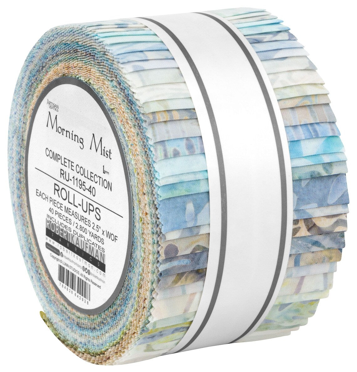 Robert Kaufman Artisan Batiks: Morning Mist Roll-up - 40 Total Strips
