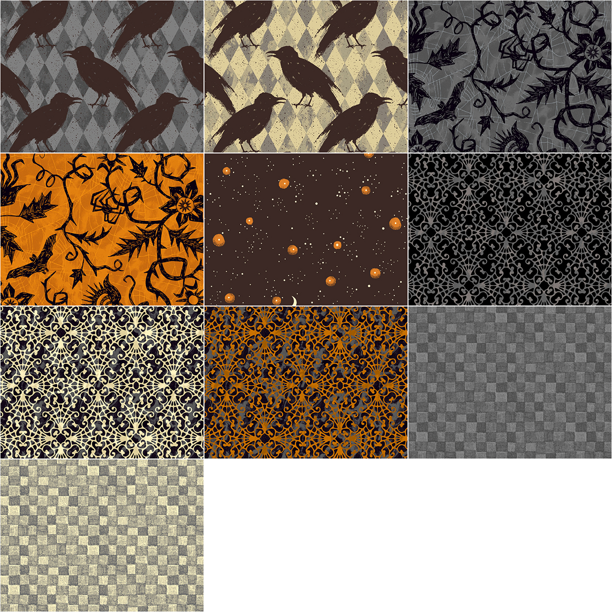 Andover "Nevermore" Half-yard Bundle - 10 Fabrics, 5 Total Yards