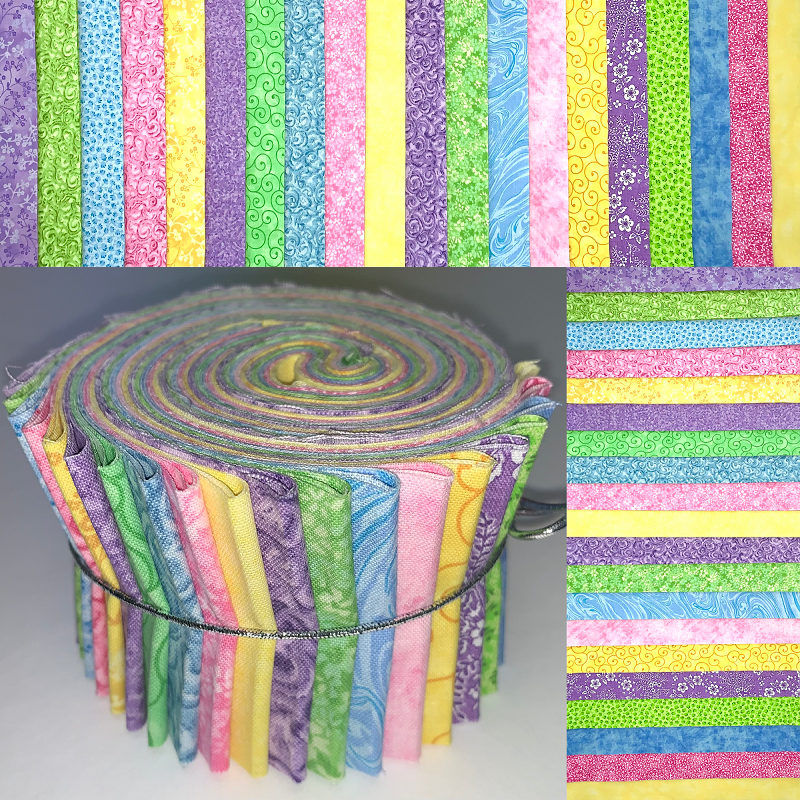 New Pastel 2.5" Roll - 20 Fabrics, 20 Total Strips