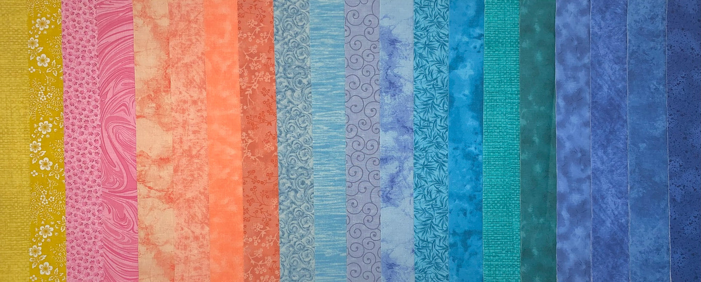 Ocean View 2.5" Roll - 20 Fabrics, 20 Total Strips