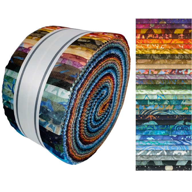 Robert Kaufman Artisan Batiks: Orbital Sunrise by Karen Nyberg Roll-up - 40 Total Strips