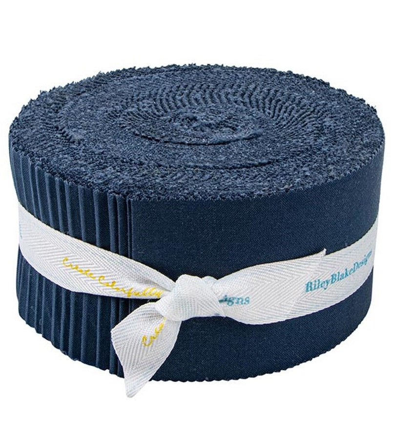 Riley Blake Confetti Cottons Oxford Blue - 40 Strip Rolie Polie
