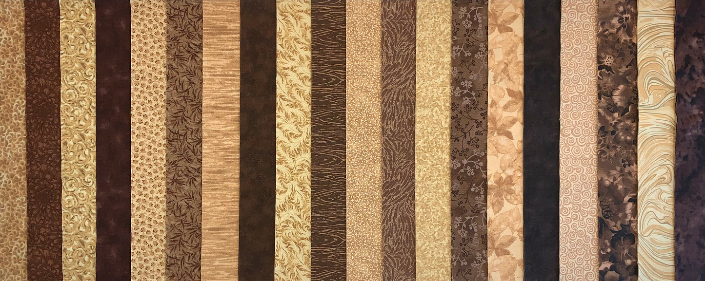 Peanut Butter Cup 2.5" Roll - 20 Fabrics, 20 Total Strips