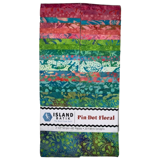 Island Batik - Pin Dot Floral - 20 Fabrics, 40 Total Strips