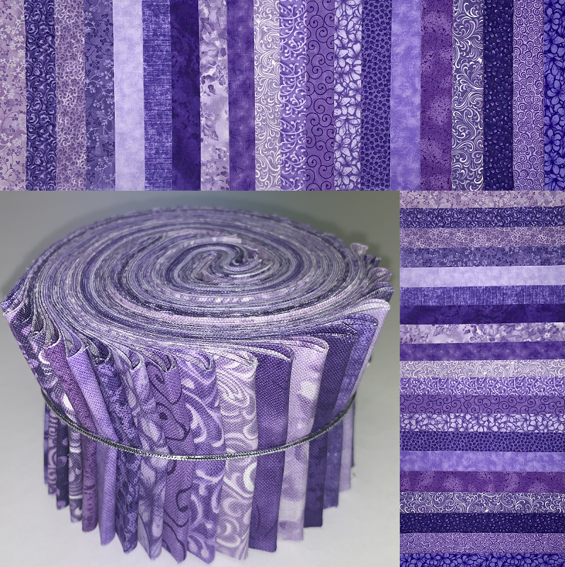 Penelope's Purples 2.5" Roll - 20 Fabrics, 20 Total Strips