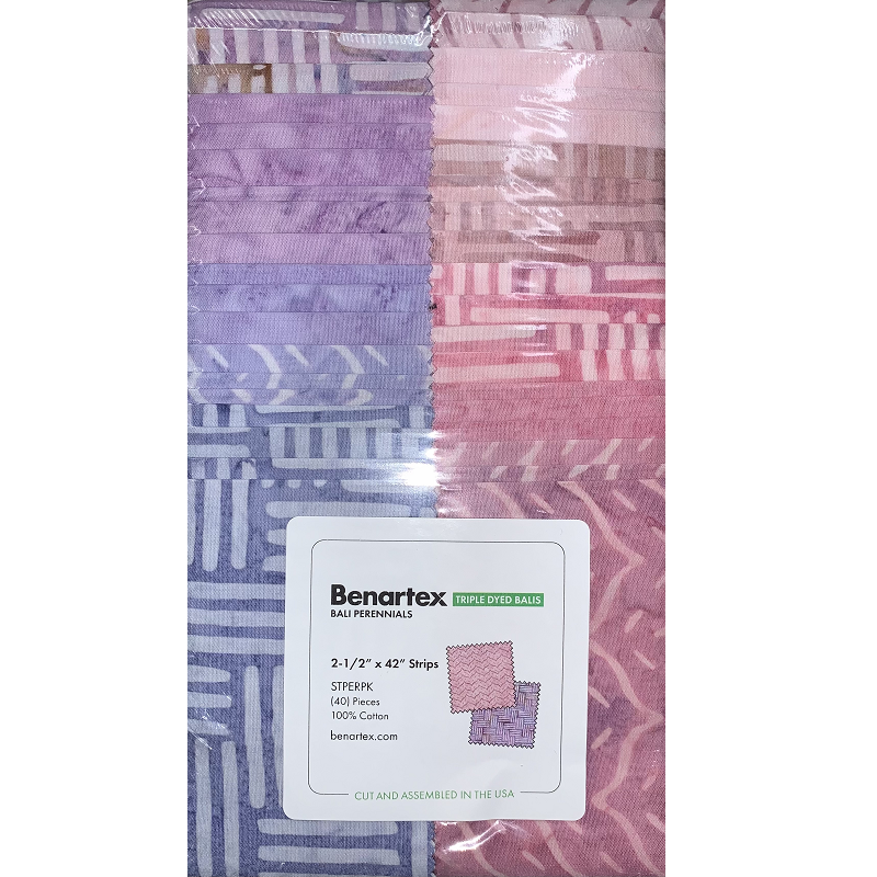 Benartex Bali Batik Perennials Batiks Strip-pies - 40 2.5" Strips