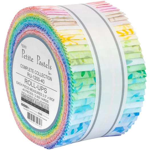 Robert Kaufman Artisan Batiks: Petite Pastels Roll-up - 40 Total Strips