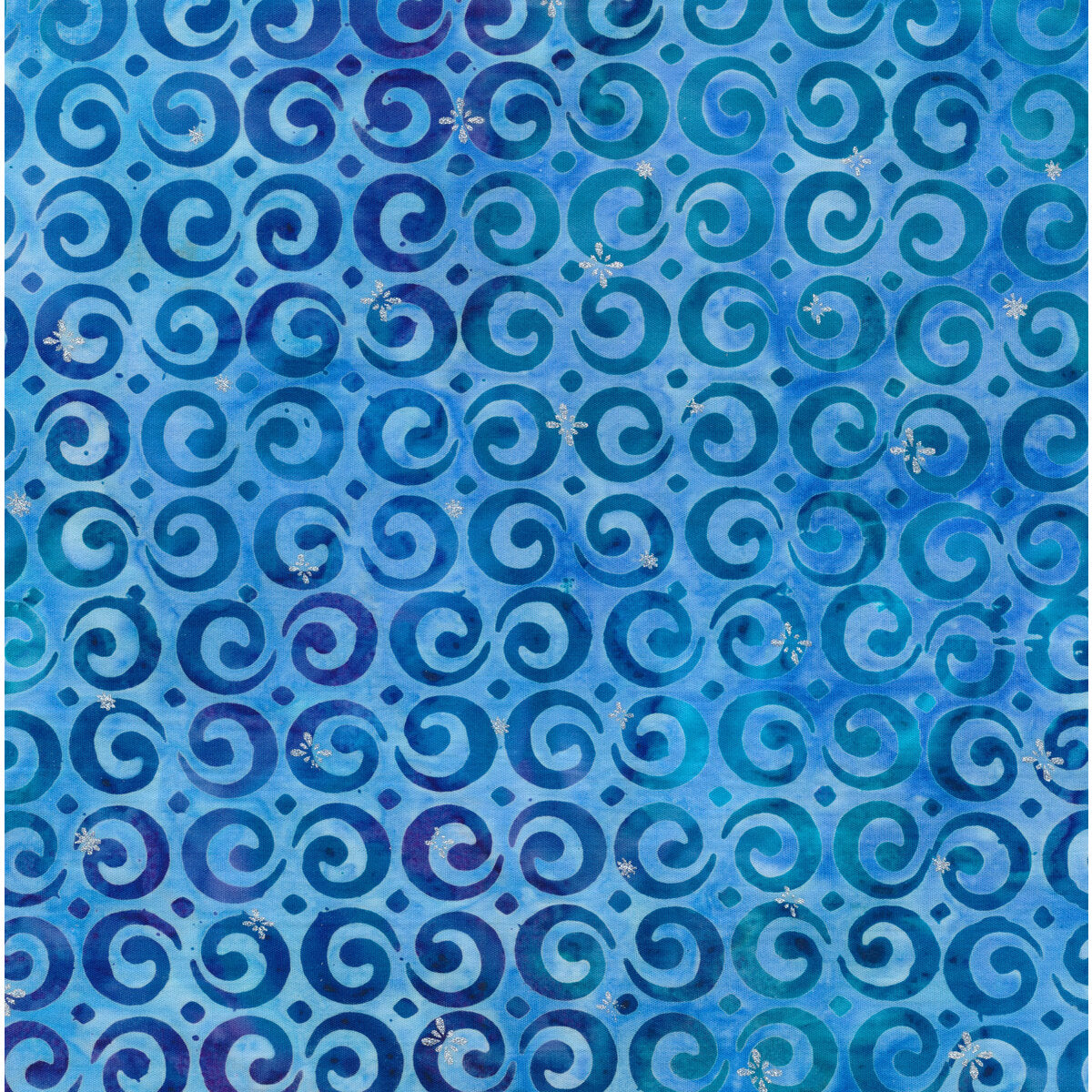 (4 yd) Robert Kaufman Artisan Batiks Winter Sparkle Water AMDM-21231-246 (Metallic Accents)