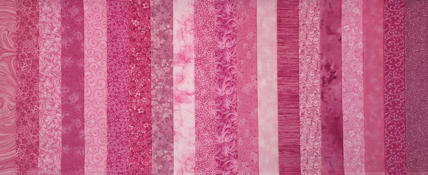 Pink Taffy 2.5" Roll - 20 Fabrics, 20 Total Strips
