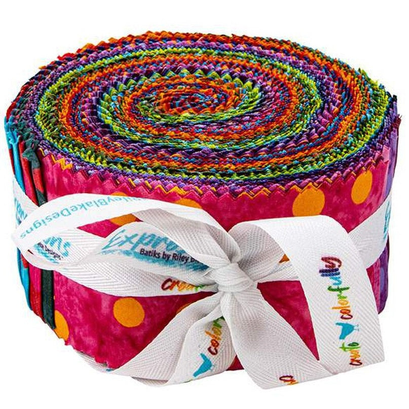 Riley Blake Polka Pop Expressions Batiks Elementals - 40 Strip Rolie Polie