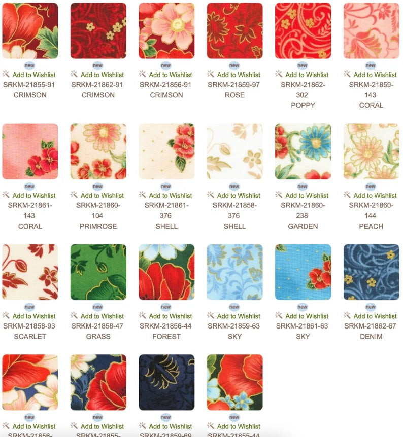 Robert Kaufman Poppy Hill By Studio RK Roll-up - 40 Strip Roll