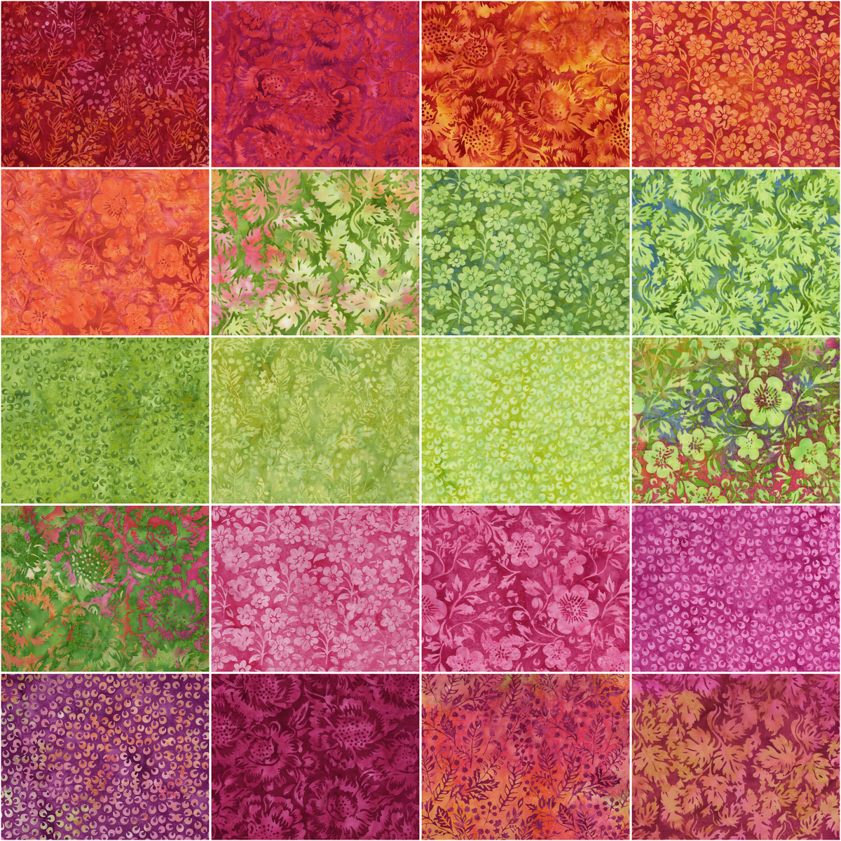 Island Batik - Posy Twist - 20 Fabrics, 40 Total Strips
