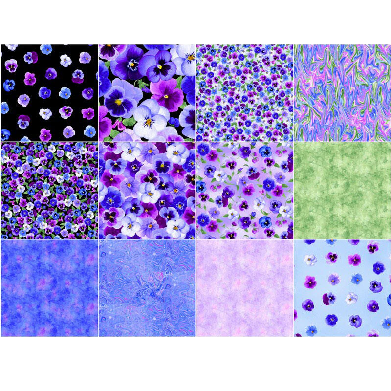Timeless Treasures - Pansy Perfection by Chong-a Hwang - 40 2.5" Strips/Jelly Roll