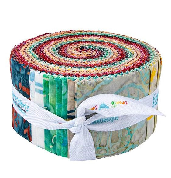 Riley Blake Expressions Batiks "Sunset And Island Breeze" Places You'll Go - 40 Strip Rolie Polie