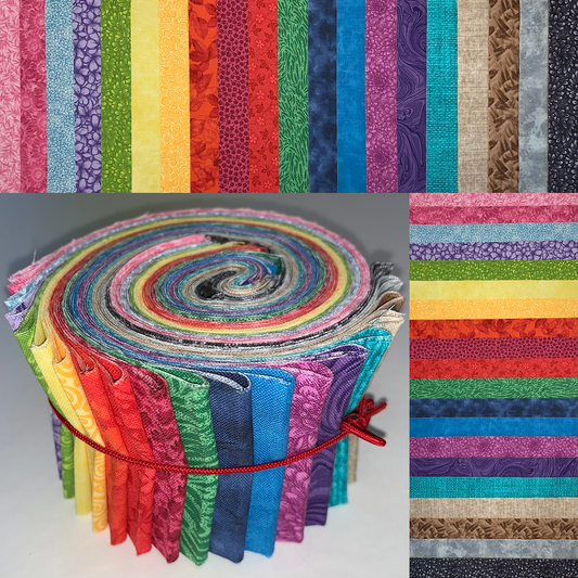 Quilter's Crayon Box 2.5" Roll - 20 Fabrics, 20 Total Strips