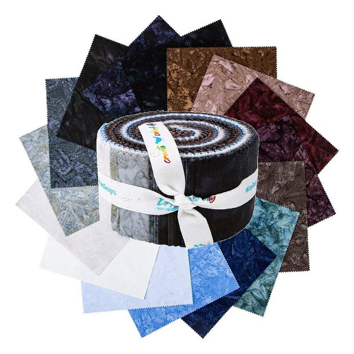 Riley Blake Expressions Batiks Hand Dyes "Quartz Crystals" - 40 Strip Rolie Polie
