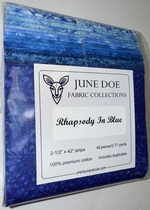 June Doe Fabric Collections - Rhapsody In Blue - 40-Strip Pack