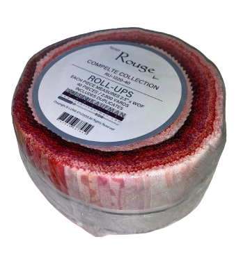Robert Kaufman Artisan Batiks: Rouge by Lunn Studios - Complete Collection Roll Up - 40 Total Strips