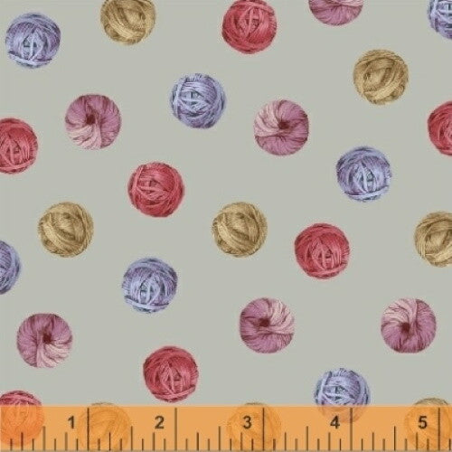 (5 yd) Windham Fabrics Knit 'N Purl 51608-1 Yarn Grey
