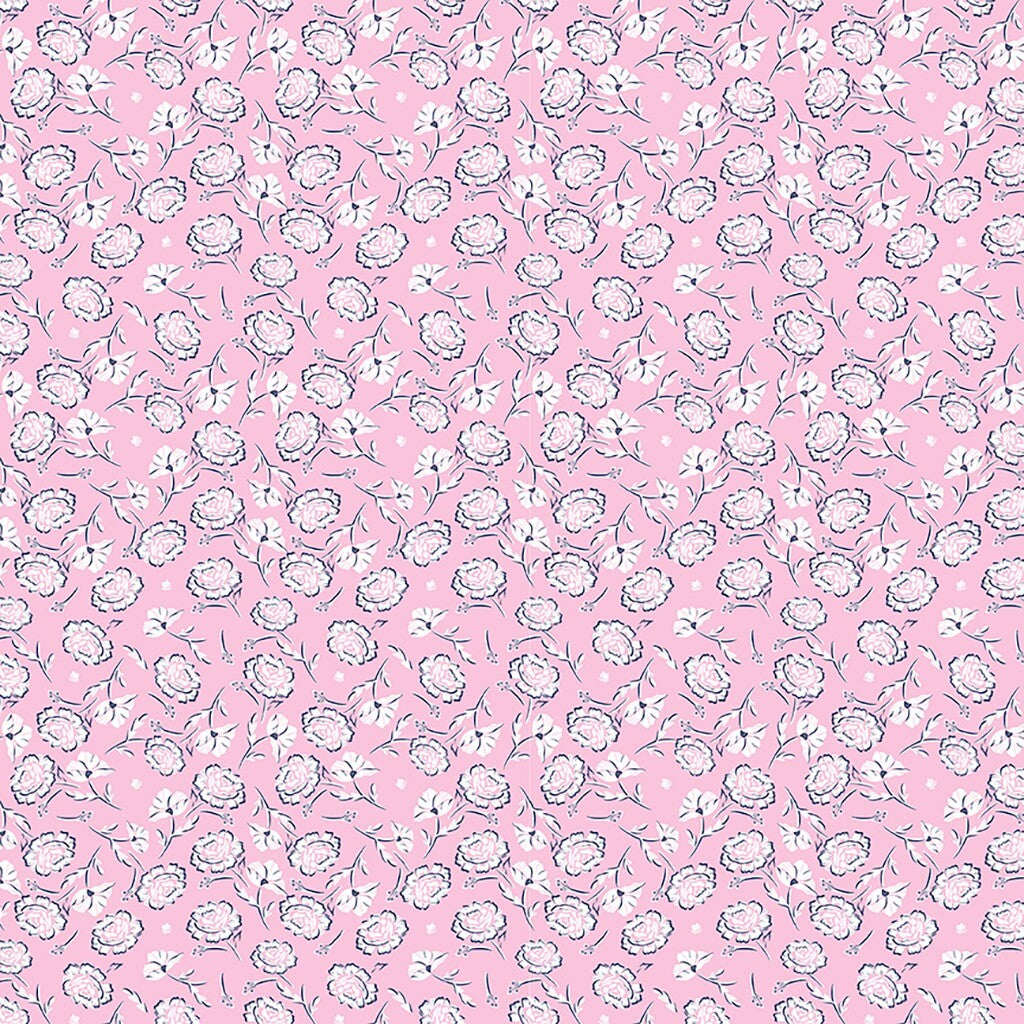 (5 yd) Clothworks Emily 3952-42 Pink Classic Floral