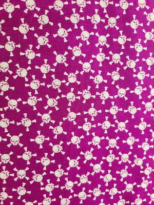 (5 yd) Riley Blake Eek Boo Shriek C6014 Purple Mini Skulls