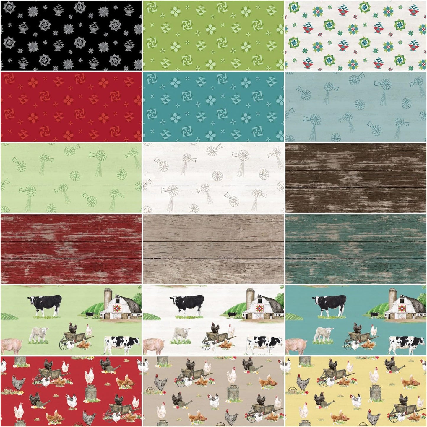 Riley Blake Spring Barn Quilts 2.5" Strips - 40-Strip Rolie Polie