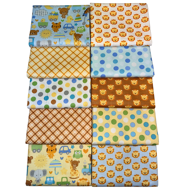 Riley Blake "Special Delivery" (Baby Boy) Half-yard Bundle - 10 Fabrics, 5 Total Yards