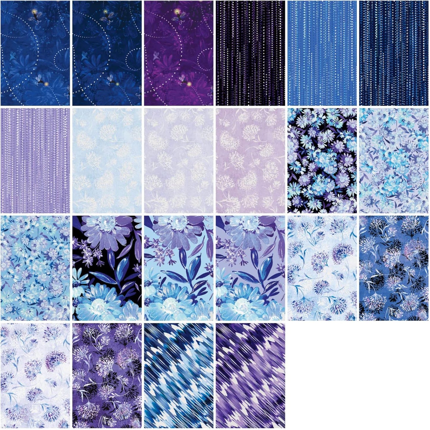 Charm Pack 5x5 Squares - Benartex Shimmering Twilight - 40 5" Squares