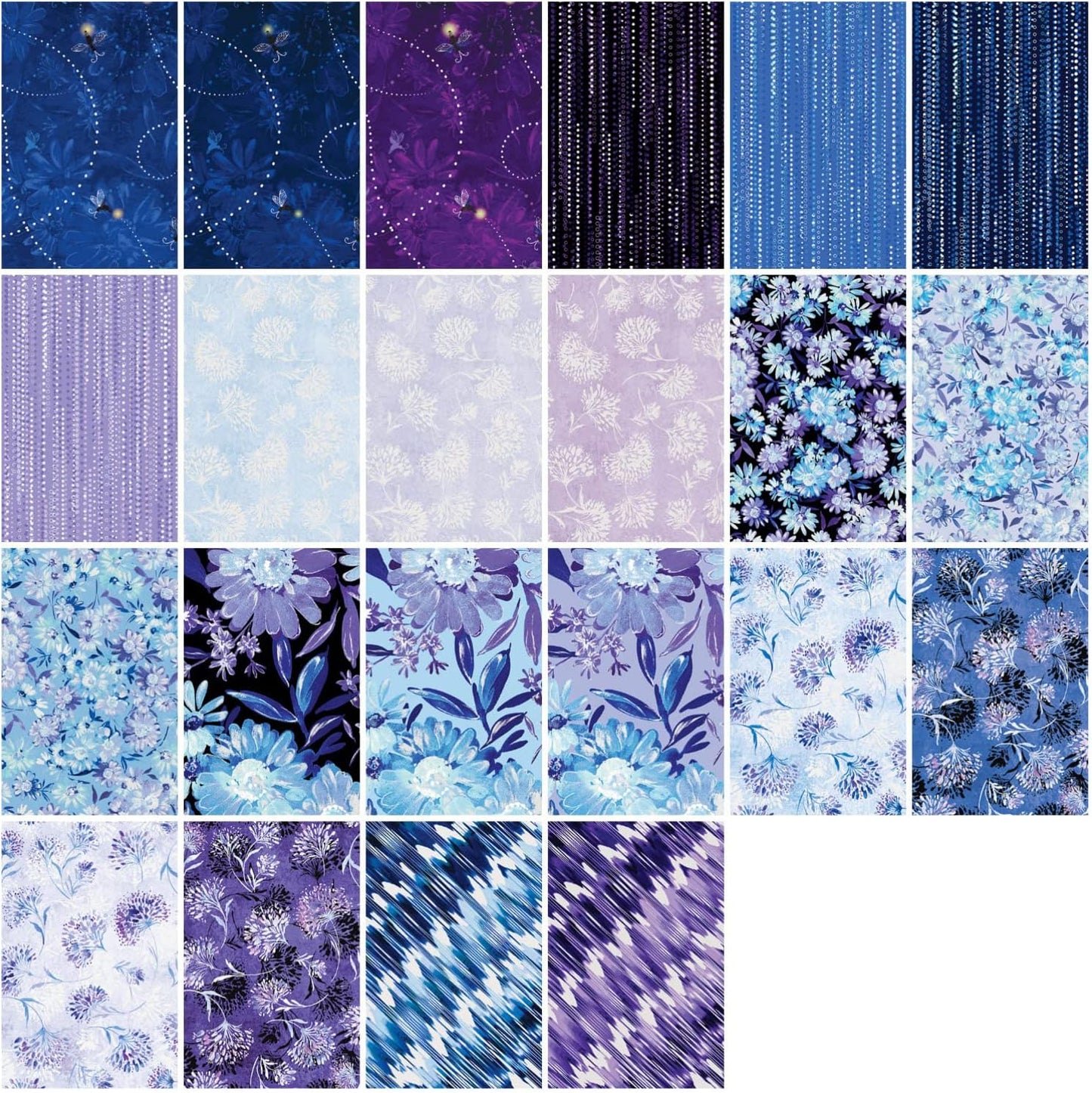 Charm Pack 5x5 Squares - Benartex Shimmering Twilight  - 40 5" Squares