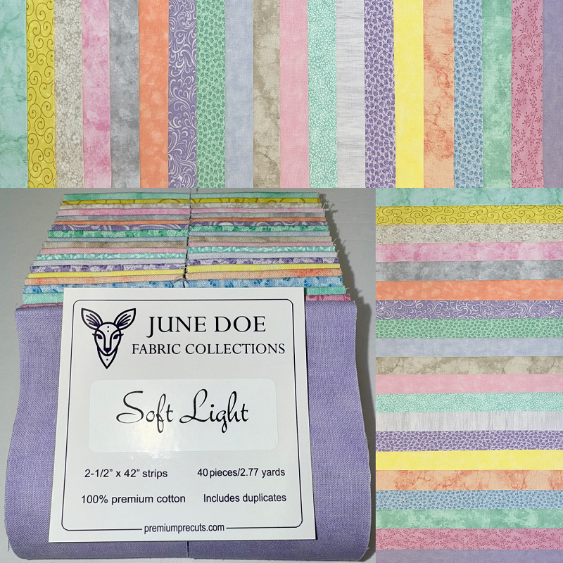 June Doe Fabric Collections - Soft Light - 40-Strip Pack